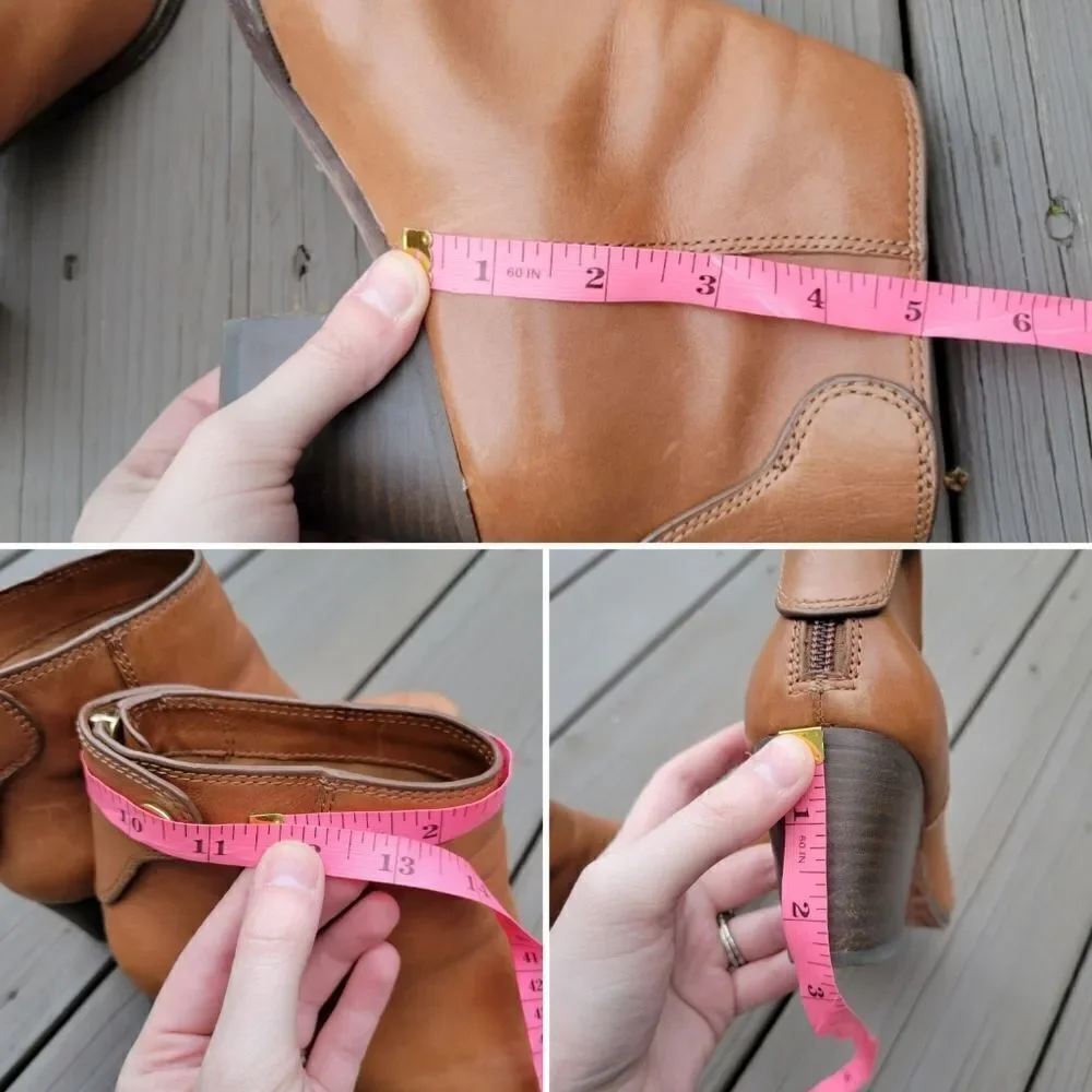 Coach Waldorf‎ Cinnamon Tan Calfskin Leather Chunky Heel Ankle Boots Booties 8_8